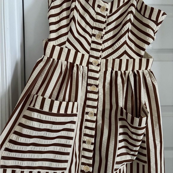 Entro Brown and White Striped Maxi Dress - Picture 5 of 8